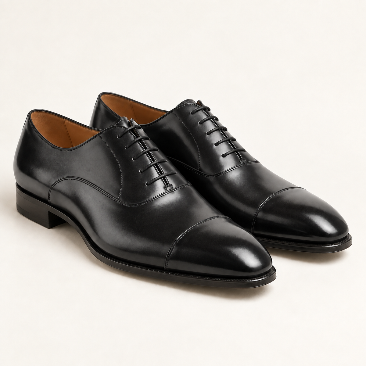 cavendish cap toe oxfords black