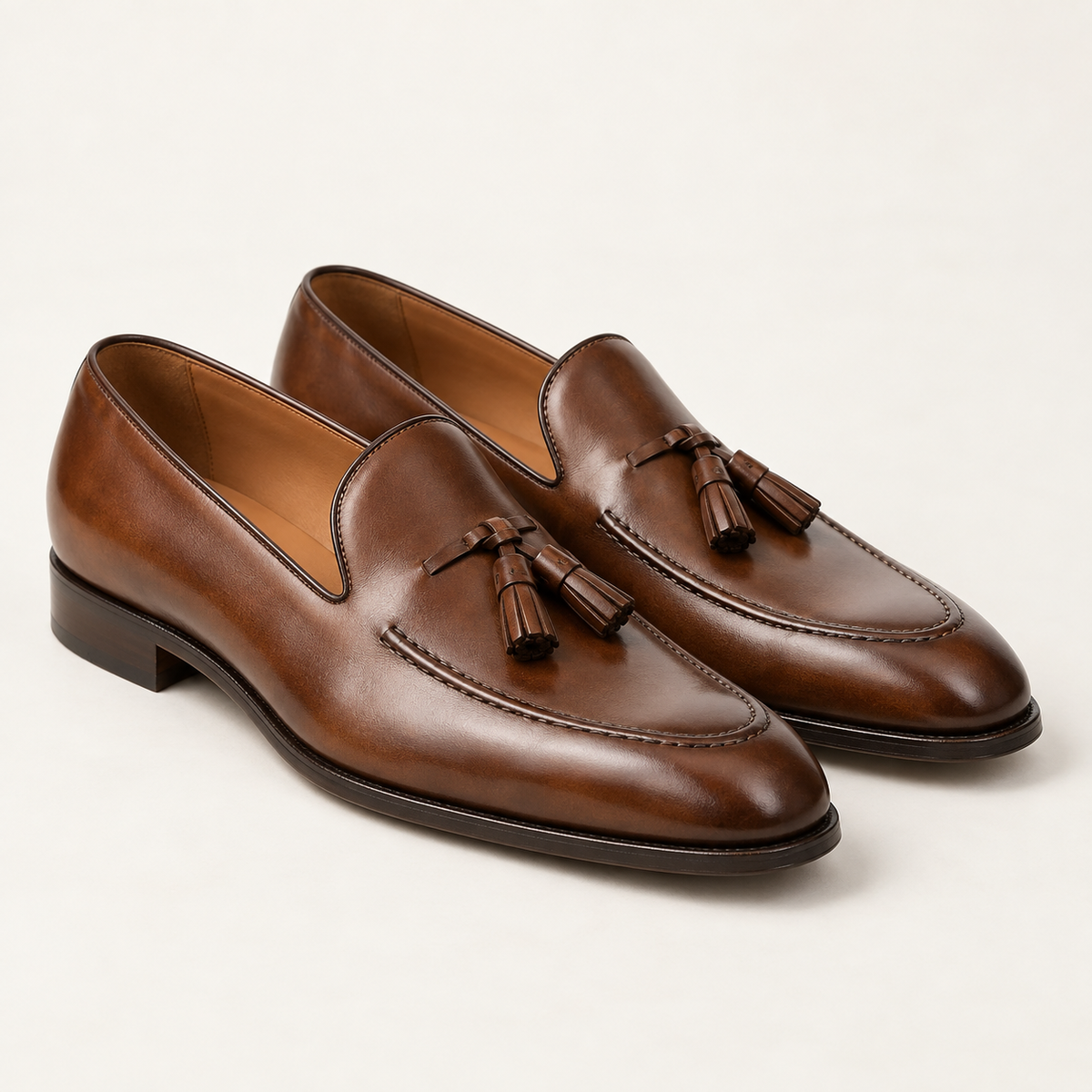 Ellison Tassel Loafers in tobacco brown