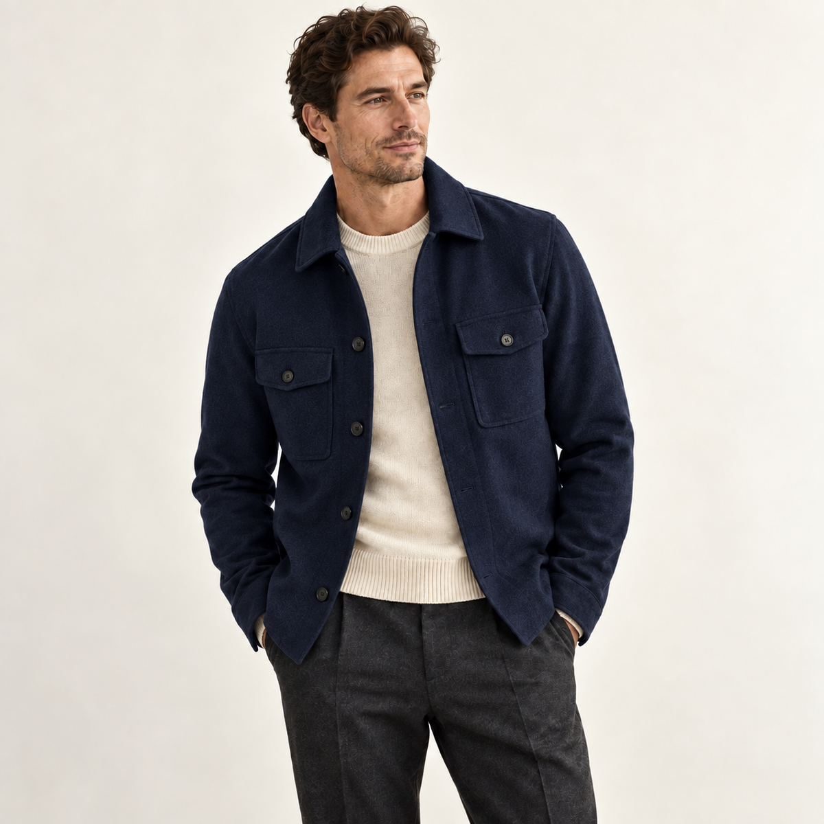 langford overshirt navy