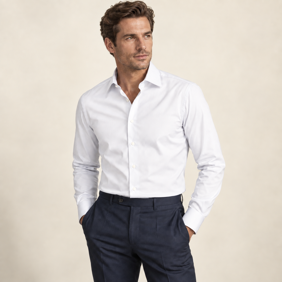 sterling poplin shirt white